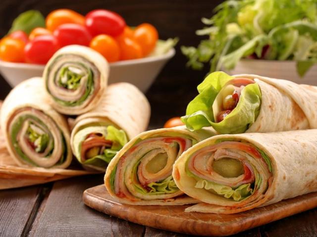 Wrap jambon crudités